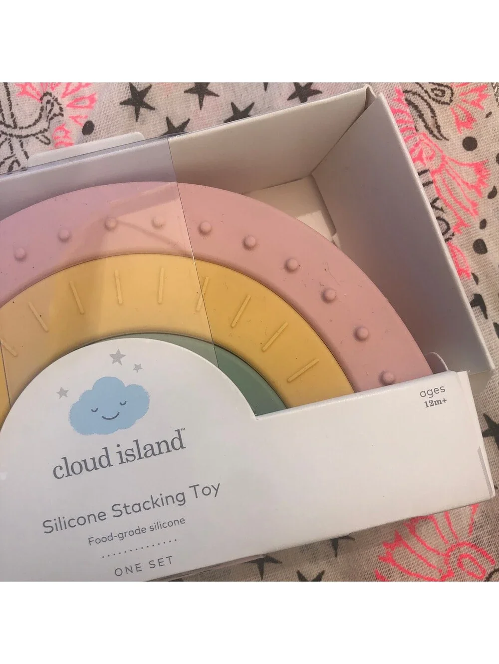 Cloud Island New Open Box Pastel Rainbow Stacking Toy